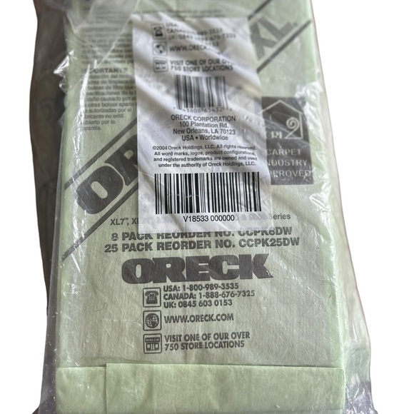 Oreck Type CC Upright Vacuum Cleaner Bags Hypo Allergenic 8 Count New In Bag - Picture 3 of 4
